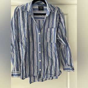 Abercrombie & Fitch Striped Blue White Button Up